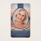 Oval Foto Ocean Memorial Prayer Kaart (Voorkant)