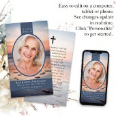 Oval Foto Ocean Memorial Prayer Kaart Contactkaartje