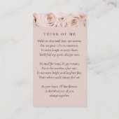 Oval Foto Roses Memorial Prayer Kaart Contactkaartje (Achterkant)