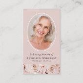 Oval Foto Roses Memorial Prayer Kaart Contactkaartje (Voorkant)
