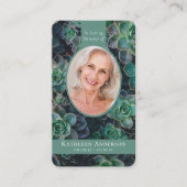 Oval Foto Succulent Memorial Prayer Kaart Contactkaartje (Voorkant)