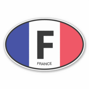 Oval Franse vlag landcode vinyl auto sticker