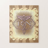 Oval Gold Caduceus RN Nurse Legpuzzel (Verticaal)