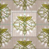 Oval Gold Caduceus RN Nurse Stof (Delen)