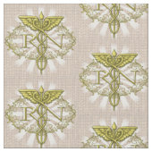 Oval Gold Caduceus RN Nurse Stof (Close Up)