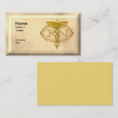 Oval Gold Caduceus RN Nurse Visitekaartje (Voorkant / Achterkant)