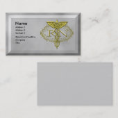 Oval Gold Caduceus RN Nurse Visitekaartje (Voorkant / Achterkant)