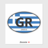 Oval Greek flag vinyl sticker voor auto en meer (Vel)