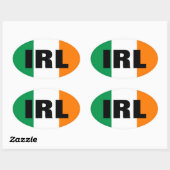Oval IRL auto sticker met Ierse vlag (Vel)