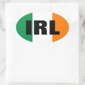 Oval IRL auto sticker met Ierse vlag (Tas)