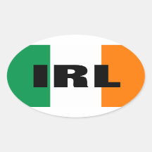 Oval IRL auto sticker met Ierse vlag