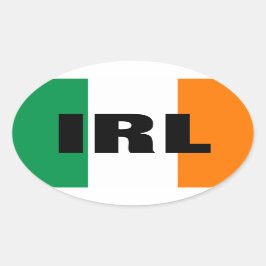 Oval IRL auto sticker met Ierse vlag