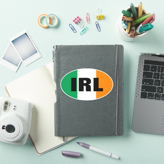 Oval IRL vinyl auto sticker met Irish flag (iPad Cover)