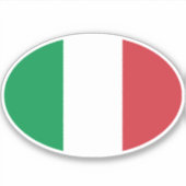 Oval Italiaanse vlag Sticker (Voorkant)
