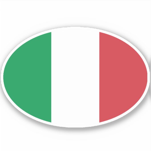 Oval Italiaanse vlag Sticker (Voorkant)