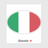 Oval Italiaanse vlag Sticker (Vel)