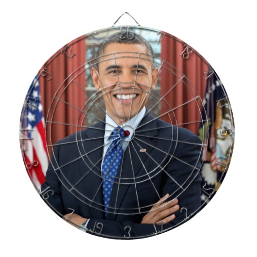 Oval Kantoor Portrait, Obama Barack Amerikaans Pre Dartbord (Voorkant)
