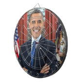 Oval Kantoor Portrait, Obama Barack Amerikaans Pre Dartbord (Voorkant Rechts)