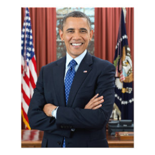 Oval Kantoor Portrait, Obama Barack Amerikaans Pre Foto Afdruk