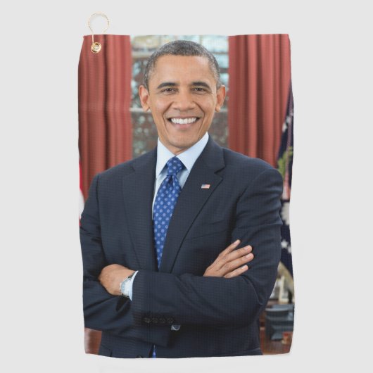 Oval Kantoor Portrait, Obama Barack Amerikaans Pre Golfhanddoek (Voorkant)