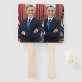 Oval Kantoor Portrait, Obama Barack Amerikaans Pre Handwaaier (Voorkant en achterkant)