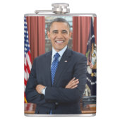 Oval Kantoor Portrait, Obama Barack Amerikaans Pre Heupfles (Voorkant)