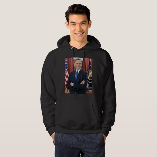 Oval Kantoor Portrait, Obama Barack Amerikaans Pre Hoodie (Voorkant volledig)