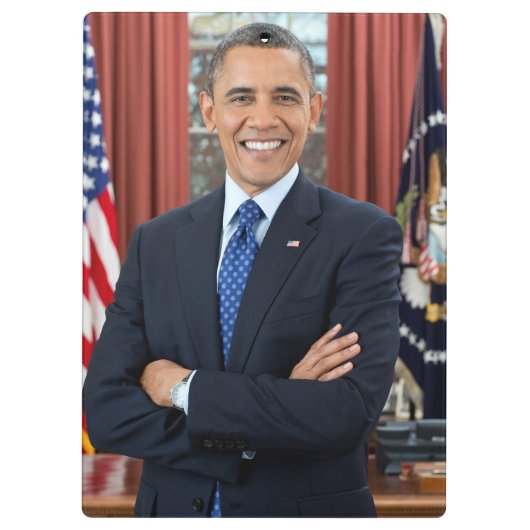 Oval Kantoor Portrait, Obama Barack Amerikaans Pre Klembord (Achterkant)