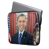 Oval Kantoor Portrait, Obama Barack Amerikaans Pre Laptop Sleeve (Voorkant Links)