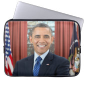 Oval Kantoor Portrait, Obama Barack Amerikaans Pre Laptop Sleeve (Voorkant)