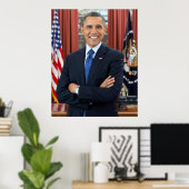 Oval Kantoor Portrait, Obama Barack Amerikaans Pre Poster (Thuiskantoor)