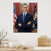 Oval Kantoor Portrait, Obama Barack Amerikaans Pre Poster (Keuken)