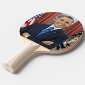 Oval Kantoor Portrait, Obama Barack Amerikaans Pre Tafeltennisbatje (Voorkant Gekanteld)