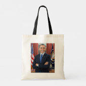 Oval Kantoor Portrait, Obama Barack Amerikaans Pre Tote Bag (Achterkant)