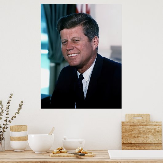 Oval Kantoor Portrait President John F. Kennedy Poster (Keuken)