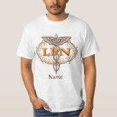 Oval koper Caduceus LPN Nurse T-shirt (Voorkant)