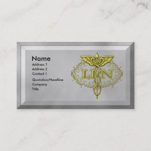 Oval koper Caduceus LPN Nurse Visitekaartje