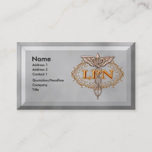 Oval koper Caduceus LPN Nurse Visitekaartje