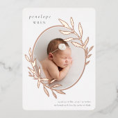Oval Laurel | Aankondiging Folie geboorte (Voorkant)