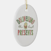 Oval levert de beste Cadeaus, arbeid en leveren Keramisch Ornament (Rechts)