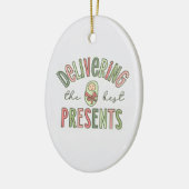 Oval levert de beste Cadeaus, arbeid en leveren Keramisch Ornament (Links)