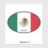 Oval Mexico flag vinyl sticker voor auto en meer (Vel)