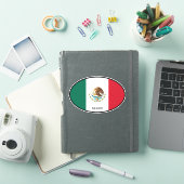 Oval Mexico flag vinyl sticker voor auto en meer (iPad Cover)