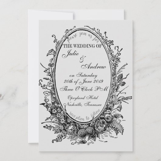 Oval Mirror Wedding Uitnodiging (Voorkant)