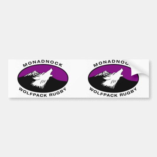 Oval Monadnock Wolfpack Rugby Bumpersticker (Voorkant)