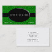 Oval Obsidian over Green Damask Visitekaartje (Voorkant / Achterkant)