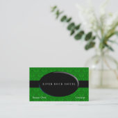 Oval Obsidian over Green Damask Visitekaartje (Staand voorkant)