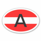 Oval Oostenrijk vlag landcode vinyl auto sticker (Voorkant)