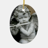 Oval Ornament Cherub die zijn flute speelt (Voorkant)