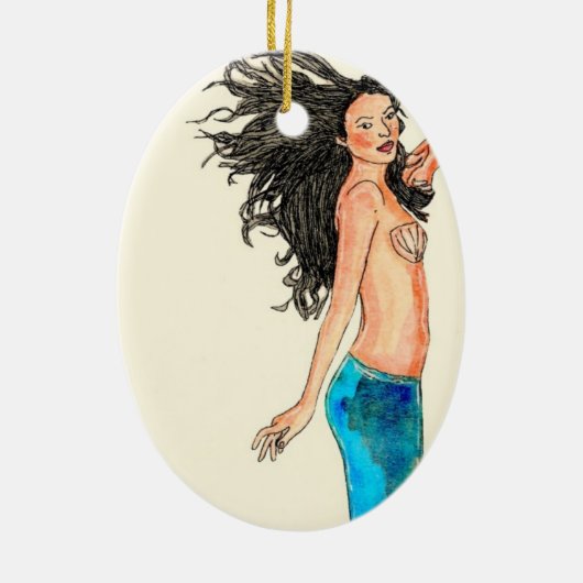Oval Ornament Mermaid Willow (Achterkant)